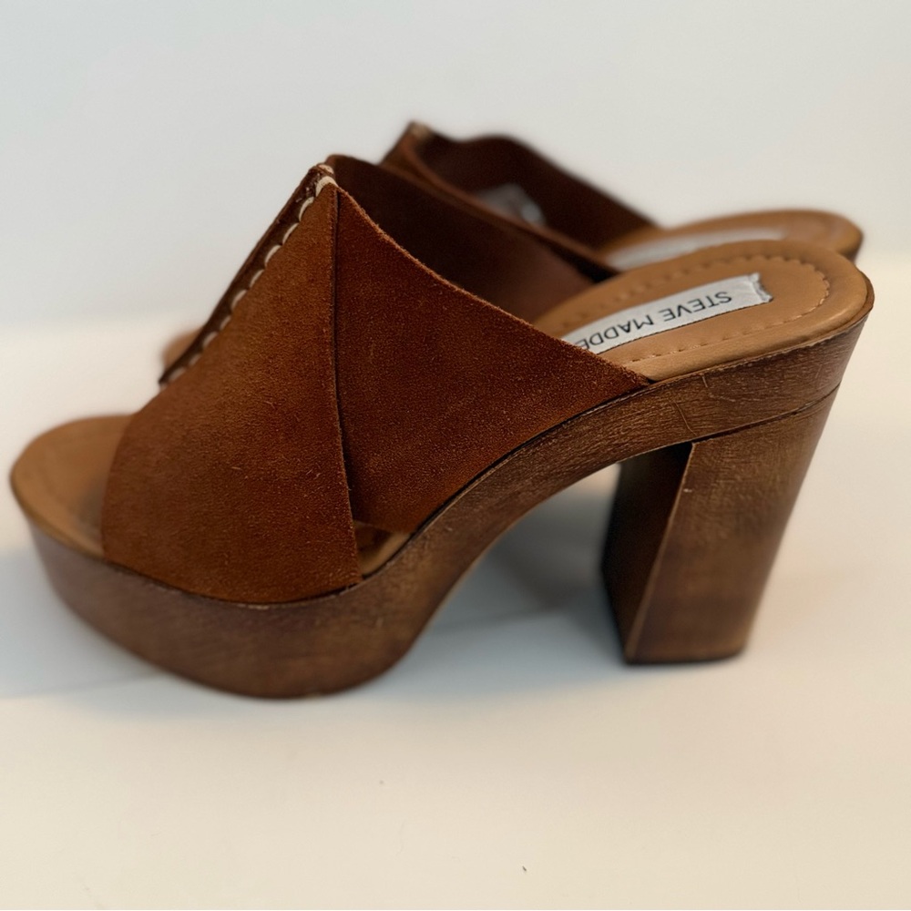 Steve Madden Brown Platform Mules - Picture 9 of 13